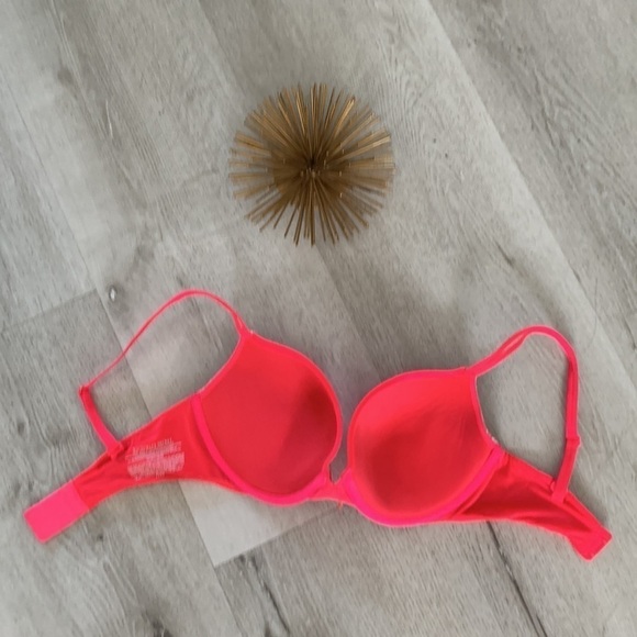 Victorias‎ Secret Very Sexy Push Up Padded lace Back Bra 32DD orange pink - Picture 8 of 9